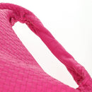 BOTTEGA VENETA INTRECCIATO Hobo Shoulder Bag Leather Pink Silver Auth 143823V-9