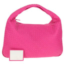 BOTTEGA VENETA INTRECCIATO Hobo Shoulder Bag Leather Pink Silver Auth 143824V-1
