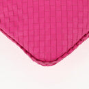BOTTEGA VENETA INTRECCIATO Hobo Shoulder Bag Leather Pink Silver Auth 143824V-11