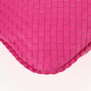 BOTTEGA VENETA INTRECCIATO Hobo Shoulder Bag Leather Pink Silver Auth 143824V-13