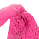 BOTTEGA VENETA INTRECCIATO Hobo Shoulder Bag Leather Pink Silver Auth 143824V-15
