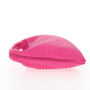 BOTTEGA VENETA INTRECCIATO Hobo Shoulder Bag Leather Pink Silver Auth 143824V-4