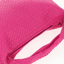 BOTTEGA VENETA INTRECCIATO Hobo Shoulder Bag Leather Pink Silver Auth 143824V-6