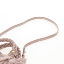 Miu Miu Matelasse Hand Bag Leather Pink Gold Auth 143825V-14