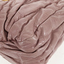 Miu Miu Matelasse Hand Bag Leather Pink Gold Auth 143825V-16