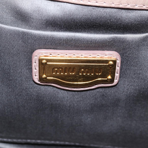 Miu Miu Matelasse Hand Bag Leather Pink Gold Auth 143825V