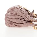 Miu Miu Matelasse Hand Bag Leather Pink Gold Auth 143825V-4