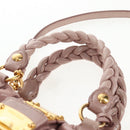Miu Miu Matelasse Hand Bag Leather Pink Gold Auth 143825V-8