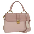 Miu Miu Hand Bag Leather 2way Pink Gold Auth 143829-1