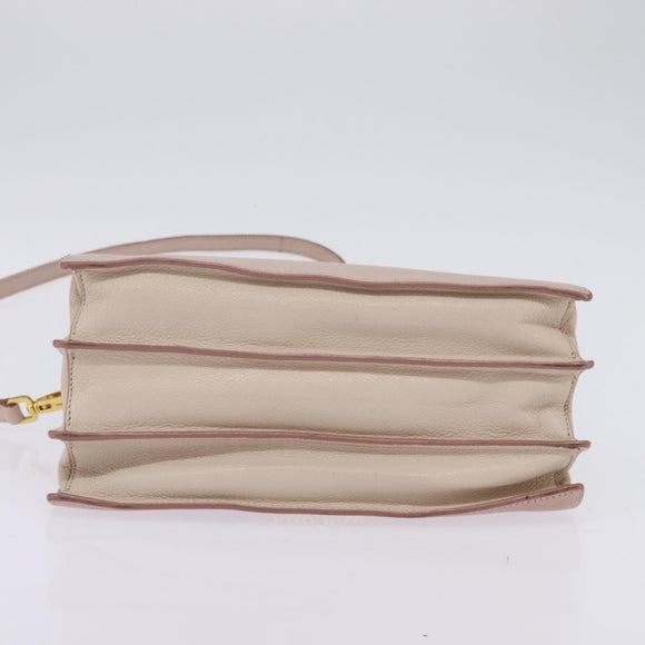 Miu Miu Hand Bag Leather 2way Pink Gold Auth 143829