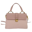 Miu Miu Hand Bag Leather 2way Pink Gold Auth 143829-13