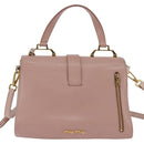 Miu Miu Hand Bag Leather 2way Pink Gold Auth 143829-2
