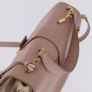 Miu Miu Hand Bag Leather 2way Pink Gold Auth 143829-6