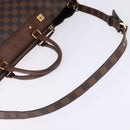 LOUIS VUITTON Damier Ebene Greenwich Hand Bag 2way N41337 LV Auth 143834-8