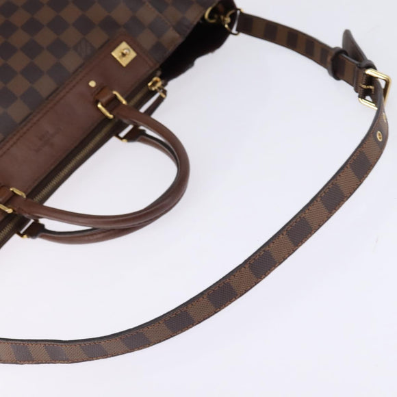 LOUIS VUITTON Damier Ebene Greenwich Hand Bag 2way N41337 LV Auth 143834