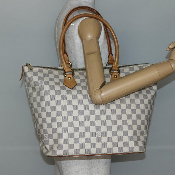 LOUIS VUITTON Damier Azur Saleya MM Tote Bag N51185 LV Auth 143835