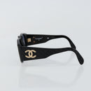 CHANEL COCO Mark Matelasse Sunglasses plastic Black CC Auth 143838-4