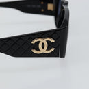CHANEL COCO Mark Matelasse Sunglasses plastic Black CC Auth 143838-8