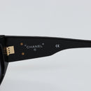 CHANEL COCO Mark Matelasse Sunglasses plastic Black CC Auth 143838-9