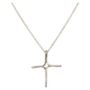 TIFFANY&Co. Open Cross Necklace Ag925 Silver Auth 143848-1