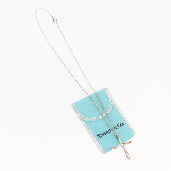 TIFFANY&Co. Open Cross Necklace Ag925 Silver Auth 143848