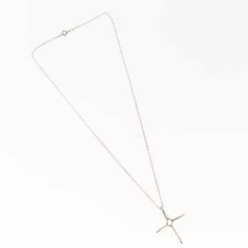 TIFFANY&Co. Open Cross Necklace Ag925 Silver Auth 143848 - 0