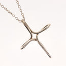 TIFFANY&Co. Open Cross Necklace Ag925 Silver Auth 143848-3