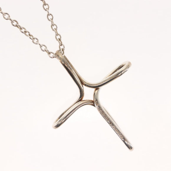 TIFFANY&Co. Open Cross Necklace Ag925 Silver Auth 143848