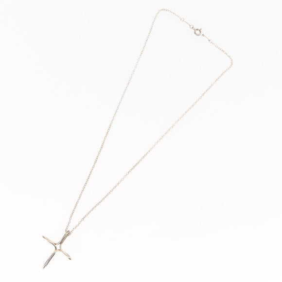 TIFFANY&Co. Open Cross Necklace Ag925 Silver Auth 143848