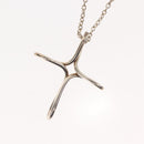 TIFFANY&Co. Open Cross Necklace Ag925 Silver Auth 143848-9