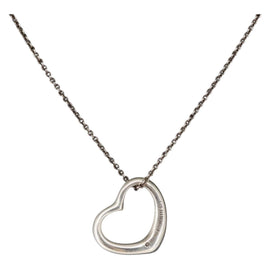 TIFFANY&Co. Open Heart Necklace Ag925 Silver Auth 143849
