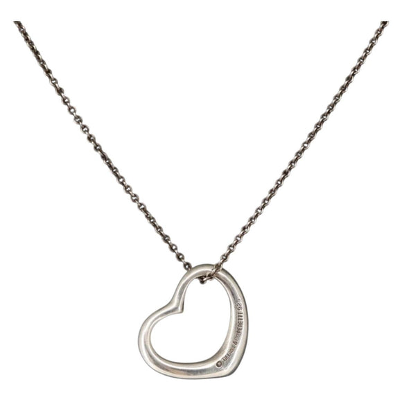 TIFFANY&Co. Open Heart Necklace Ag925 Silver Auth 143849