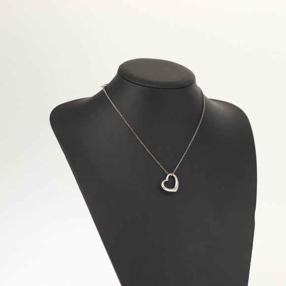 TIFFANY&Co. Open Heart Necklace Ag925 Silver Auth 143849