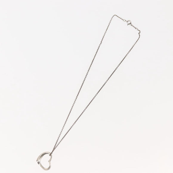 TIFFANY&Co. Open Heart Necklace Ag925 Silver Auth 143849