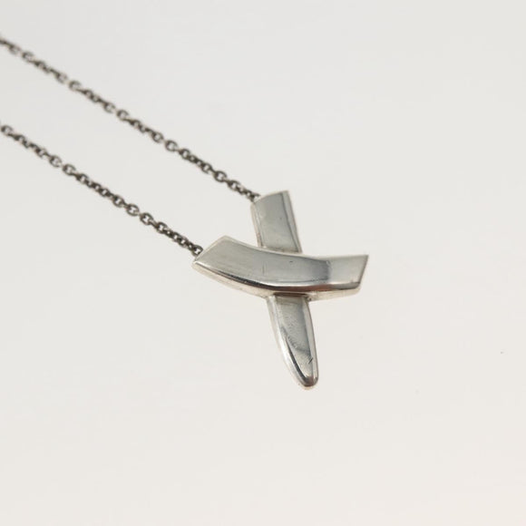 TIFFANY&amp;Co. Cross Kiss Necklace Ag925 Silver Auth 143851