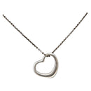 TIFFANY&Co. Open Heart Necklace Ag925 Silver Auth 143856-1