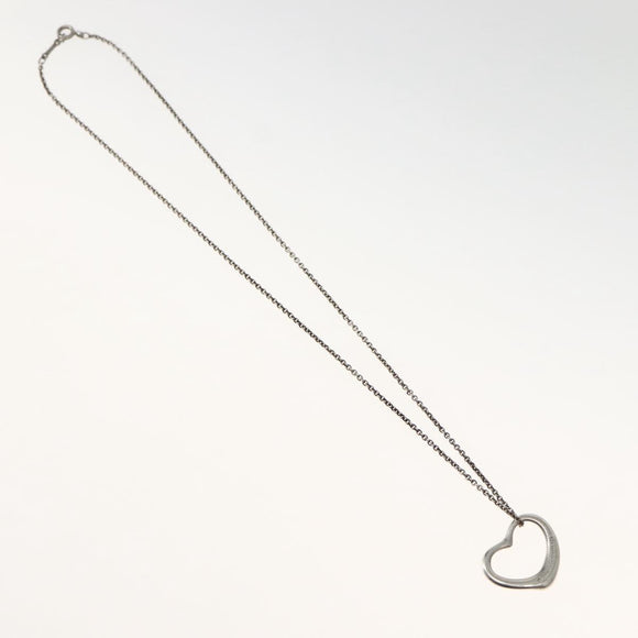 TIFFANY&Co. Open Heart Necklace Ag925 Silver Auth 143856