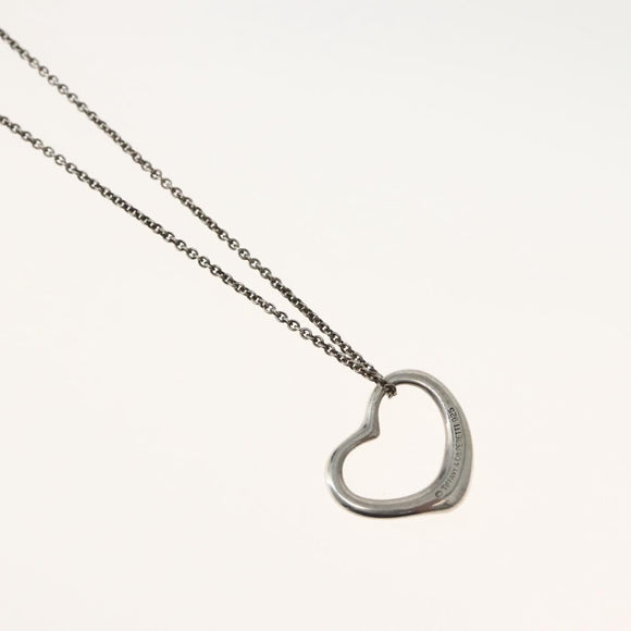 TIFFANY&Co. Open Heart Necklace Ag925 Silver Auth 143856