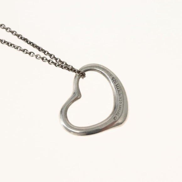 TIFFANY&Co. Open Heart Necklace Ag925 Silver Auth 143856