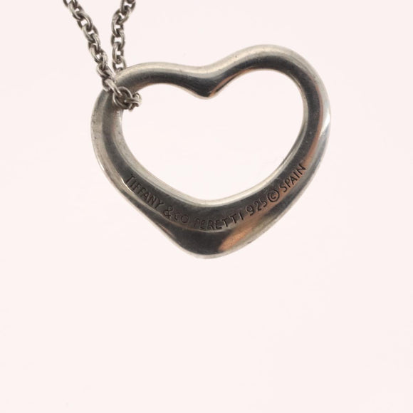 TIFFANY&Co. Open Heart Necklace Ag925 Silver Auth 143861