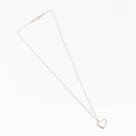 TIFFANY&Co. Open Heart Necklace Ag925 Silver Auth 143861