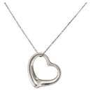 TIFFANY&Co. Open Heart Necklace Ag925 Silver Auth 143864-1