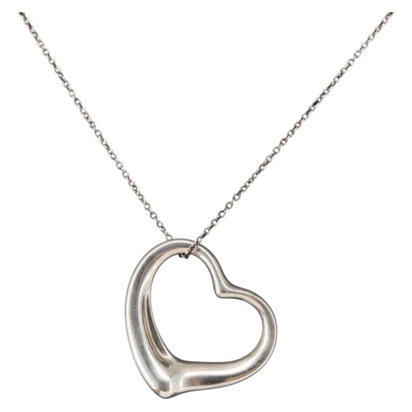 TIFFANY&Co. Open Heart Necklace Ag925 Silver Auth 143864