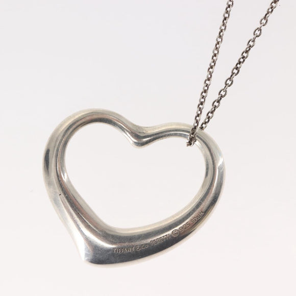 TIFFANY&Co. Open Heart Necklace Ag925 Silver Auth 143864