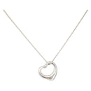TIFFANY&Co. Open Heart Necklace Ag925 Silver Auth 143865-1