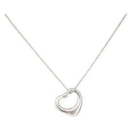 TIFFANY&Co. Open Heart Necklace Ag925 Silver Auth 143865
