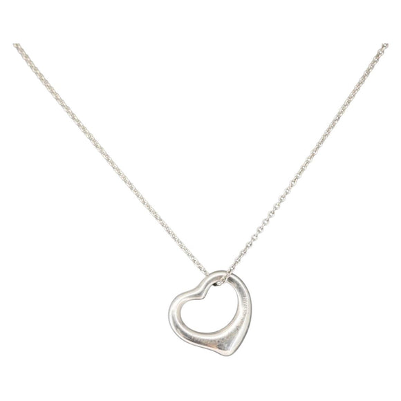 TIFFANY&Co. Open Heart Necklace Ag925 Silver Auth 143865