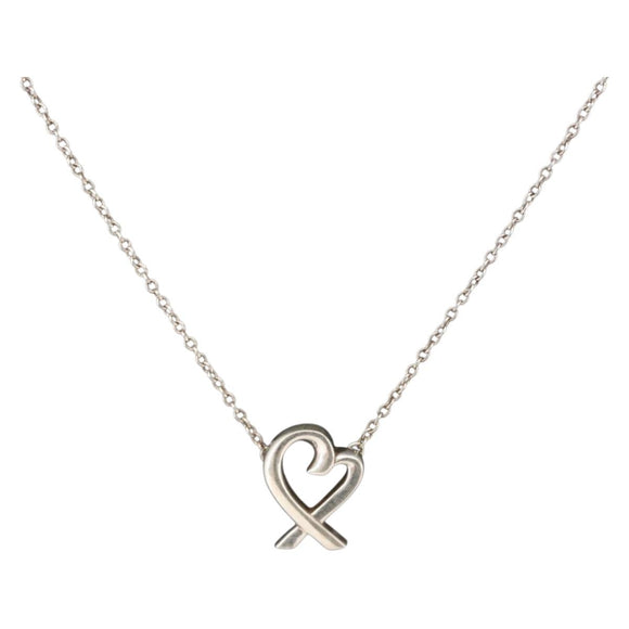 TIFFANY&Co. Loving Heart Necklace Ag925 Silver Auth 143866