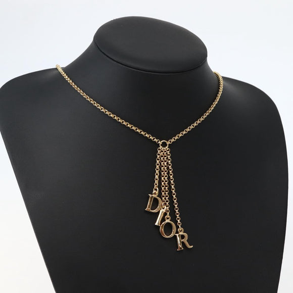 Christian Dior Necklace metal Gold Auth 143881V