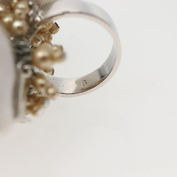 Christian Dior Ring metal Silver #9(JP Size) Auth 143885